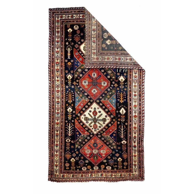 1910s Antique Bakhtiari Rug 6'10'' x 12'5'' For Sale - Image 5 of 12
