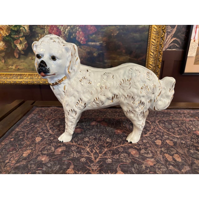 Ceramic 1920s Pair of Scottish Bo’ness Style Pottery “Wally Dogs” – Standing Spaniels [Gsj] For Sale - Image 7 of 9