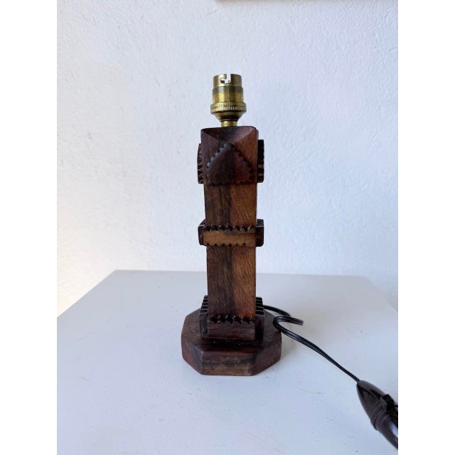 Brutalist Oak Table Lamp, 1950s For Sale - Image 17 of 18