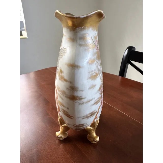 Late 19th Century Late 19th Century M. Redon Limoges Gold Green Parrot Vase For Sale - Image 5 of 6