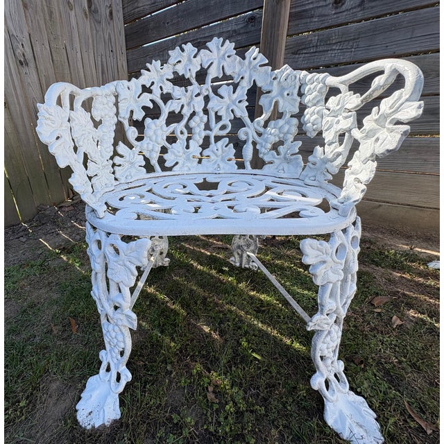 Vintage Cast Aluminum Grapevine Garden Furniture Set – 5 Pieces For Sale - Image 10 of 11