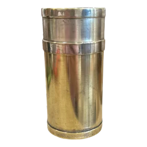 Gabriella Crespi Signed Brass and Silver Plate Round Container