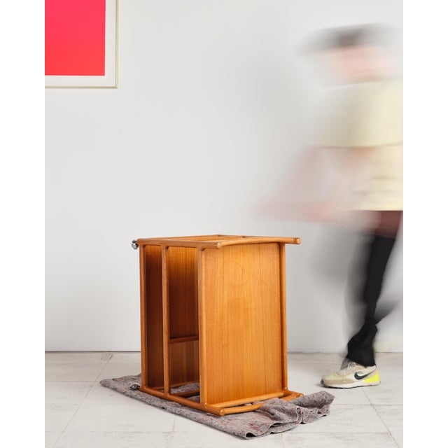 Wood Mid-Century Modern Teak Bar Cart by Johannes Andersen for Silkeborg, 1960s For Sale - Image 7 of 17