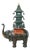 Dark Green Elephant Carrying Pagoda Sculpture For Sale