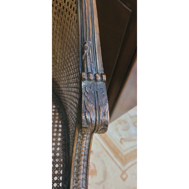 Exceptional Antique Louis XV Cane Bergere Chair For Sale In Philadelphia - Image 6 of 12