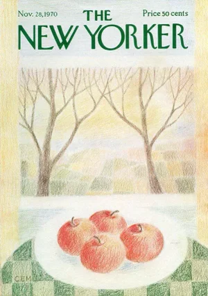 1970 New Yorker Magazine Cover, November 28 (Charles Martin), Original Vintage Cover, Seasons, Fall