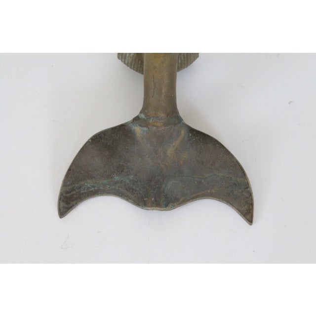 Vintage 1970's Brass Dolphin Sculpture For Sale - Image 9 of 11