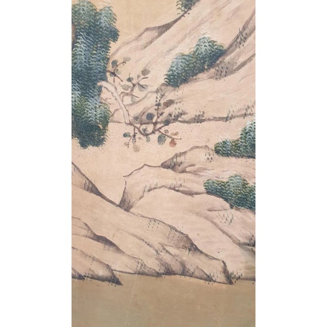 Textile Wallpaper of a Lively Chinese Landscape, 19th Century For Sale - Image 7 of 15