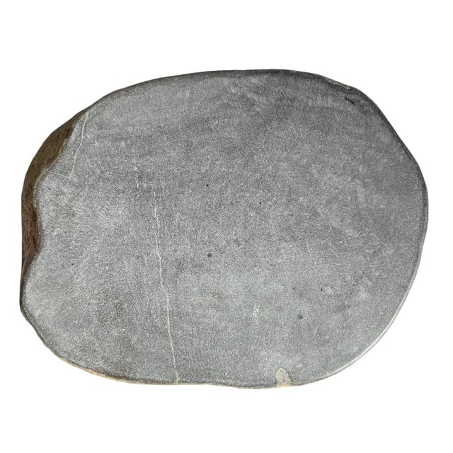 Contemporary Vintage Boulder Outdoor Organic Modern Stool Side Table For Sale - Image 3 of 7