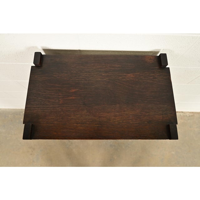 Stickley Brothers Style Antique Mission Oak Arts & Crafts Bookcase or Magazine Rack, Circa 1910 For Sale - Image 9 of 12