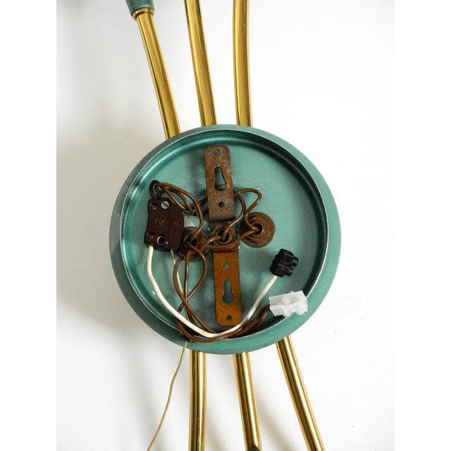 Large Mid-Century Modern 3-Light Cone Wall Lamp in Brass, 1950s For Sale - Image 15 of 17