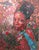 Bed of Roses features a striking portrait of a woman surrounded by vibrant roses and butterflies, rendered in a mosaic-...