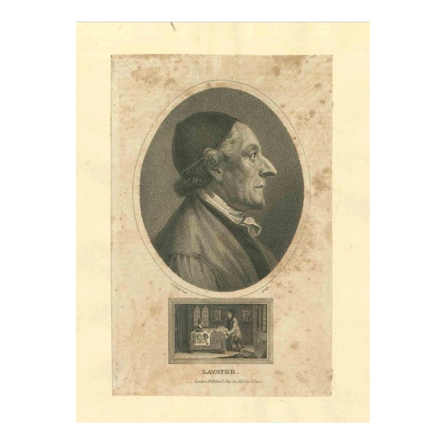 John Chapman, Portrait of Lavater, Etching, 1810 For Sale