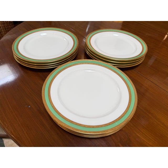 Kelly Green Mintons Stamped English Pottery Plates, Set of Twelve For Sale - Image 8 of 12