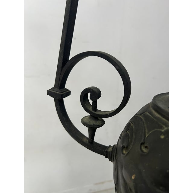 Patinated Bronze Ball Pendant Light, 1800s, Set of 2 For Sale - Image 12 of 14