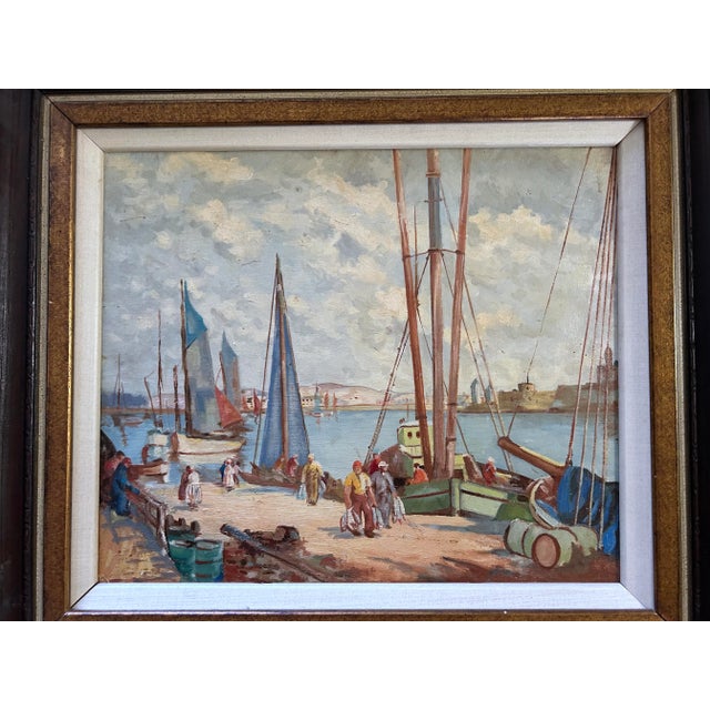 Early 20th Century Brenton Harbor Scene After William Lee-Hankey Oil Painting on Artist Panel, Framed For Sale In Los Angeles - Image 6 of 12