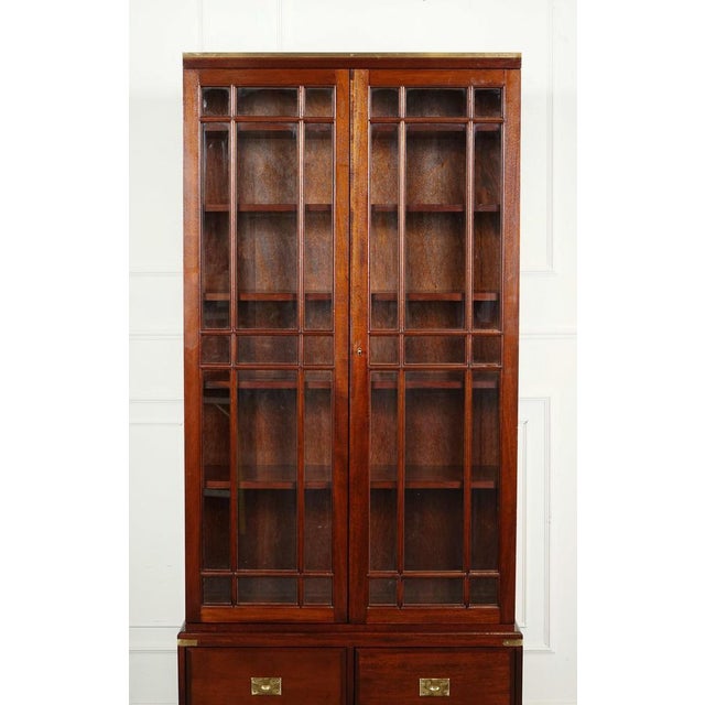 Vintage Military Campaign Display Cabinet with Brass Fittings For Sale - Image 4 of 15