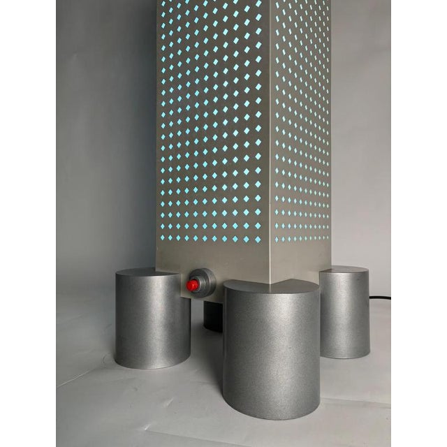 Gray WWF Tower Table or Floor Lamp by Matteo Thun and Andrea Lera for Bieffeplast, Italy, 1980s For Sale - Image 8 of 11