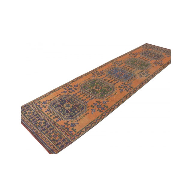 Decorative washed out handknotted vintage rug from Konya region of Turkey. Approximately 50-60 years old. In very good...