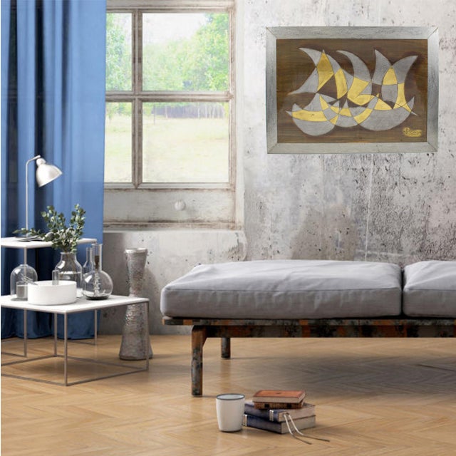 French Artist Jacques Potage Brutalist Metal Wall Art Sculpture Panel, 1970s For Sale - Image 12 of 15