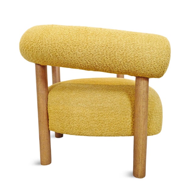 2020s Mustard U Back Accent Chair For Sale - Image 5 of 9