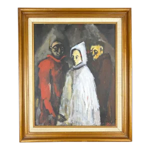 Vintage Framed Figure Painting