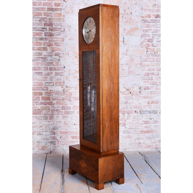 Art Deco Longcase Clock in Walnut and Spruce, 1920s For Sale - Image 17 of 18