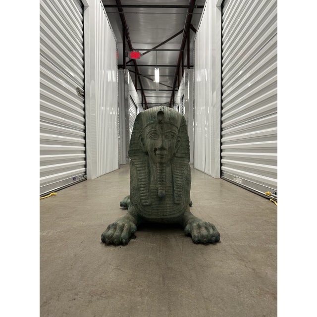 Grand Tour Large Grand Tour Bronze Sphinx in Repose Statue For Sale - Image 3 of 12