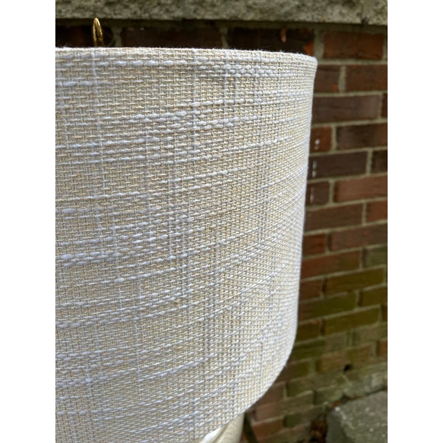 Textile Vintage Water Jug Table Lamp With Drum Shade For Sale - Image 7 of 9