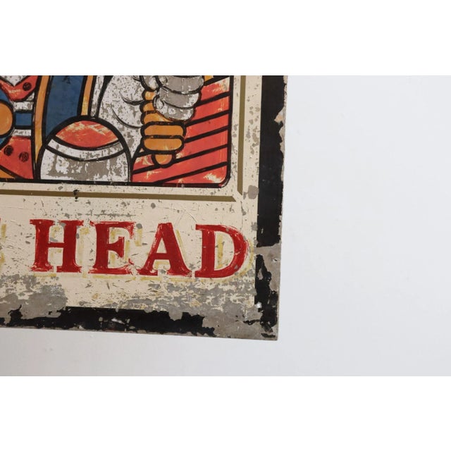 Early 20th Century Double-Sided "Kings Head" Hand Painted Metal English Pub Sign For Sale - Image 12 of 18