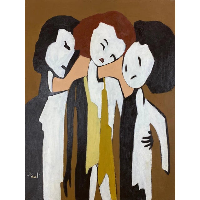 Gilbert Pauli, Enfance Déchirée, 1997, Oil on Canvas, in Flawless conditions. Designed 1990 to 1999 This piece has an...