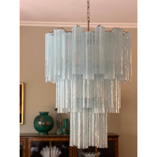 Ice Blue Murano Glass Chandelier For Sale - Image 9 of 10