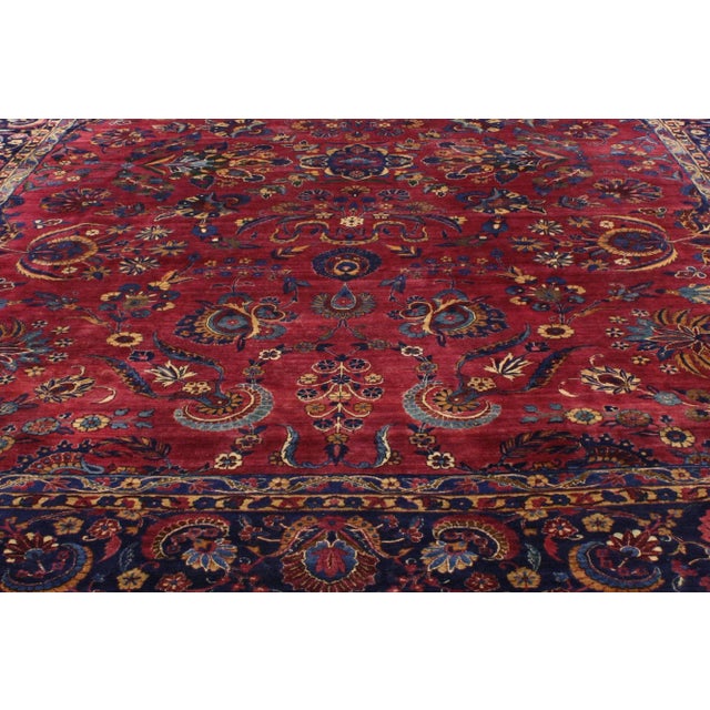 Early 20th Century Antique Persian Yazd Rug - 10'10 x 15'01 For Sale - Image 5 of 5