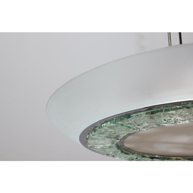 Glass Large Model 2459 Pendant Light by Max Ingrand for Fontana Arte, 1965 For Sale - Image 7 of 18