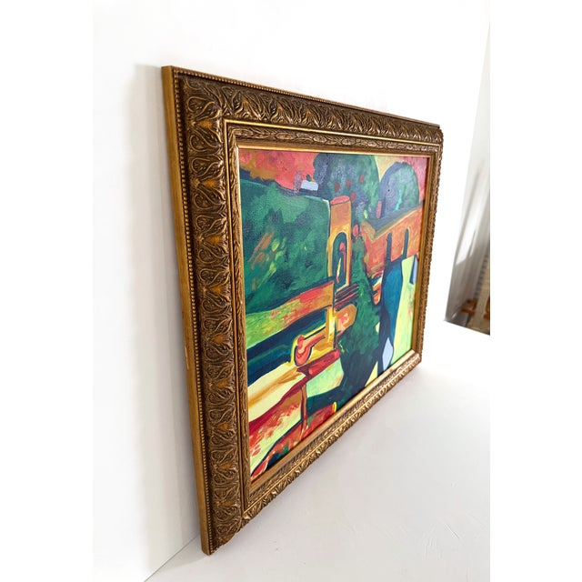 Vintage Fauvist Painting - Kandinsky Style For Sale - Image 10 of 14