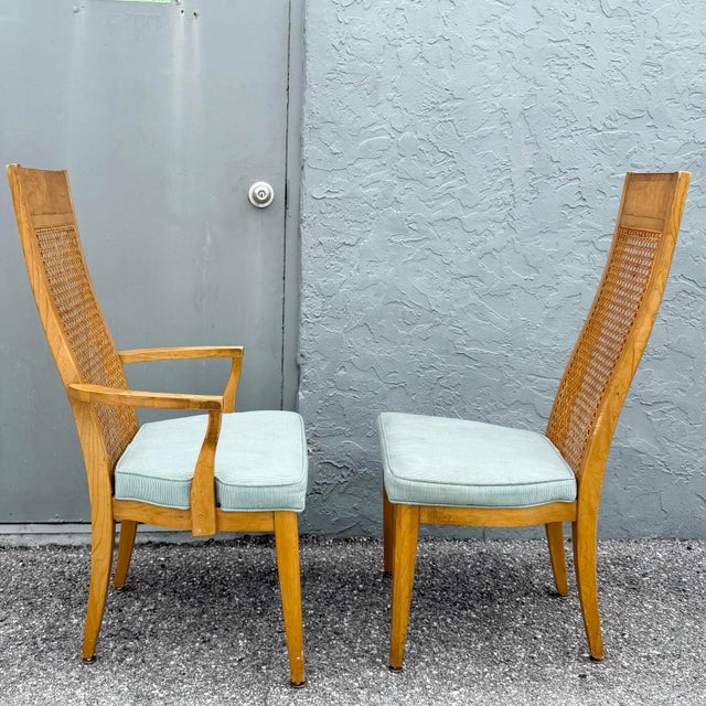 Mid Century Modern Burlwood Caneback Dining Chairs - Set of 6 For Sale - Image 11 of 11