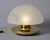 Italian Mid Century White Glass Globe Table Lamp on Brass Base For Sale - Image 4 of 11