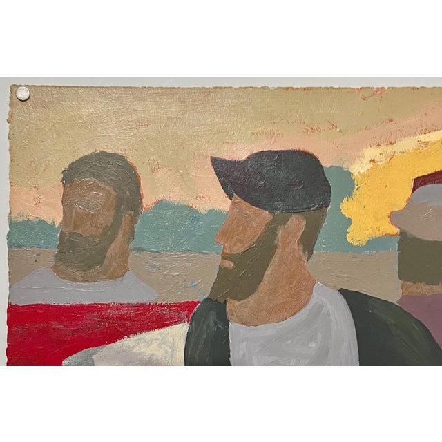 Edward Avedisian, Large Hudson River Figurative Modernist Landscape Oil Painting Edward Avedisian For Sale - Image 10 of 12