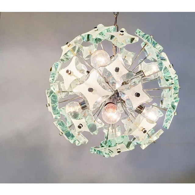 Mid-Century Glass Sputnik Chandelier, 1970s For Sale - Image 4 of 12
