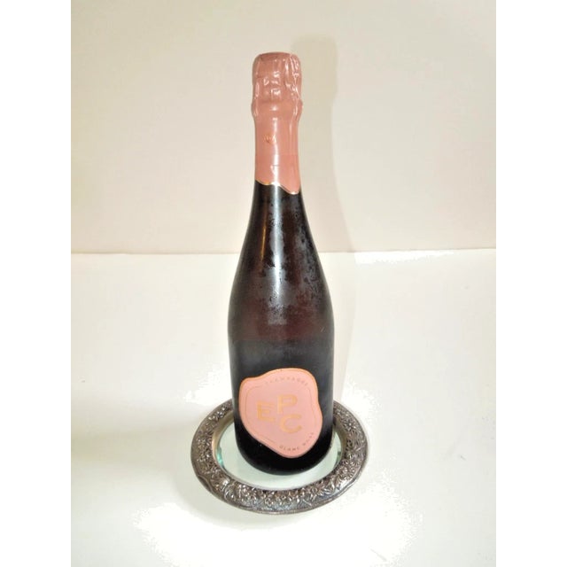 Early 20th Century Set of 3 S. Kirk Repousse Sterling Silver & Crystal Wine Coasters For Sale - Image 9 of 10