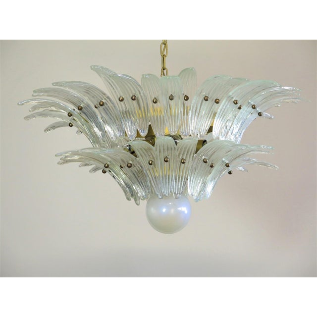 Murano Chandelier with Opal Iridiscent Glass, 1990s For Sale - Image 4 of 13