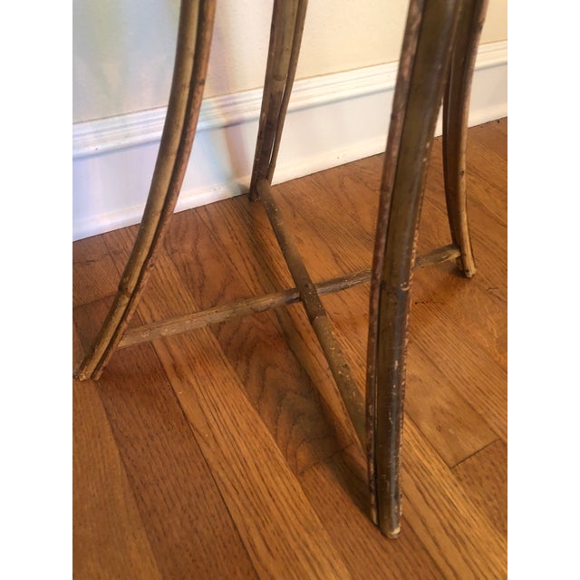 Early 20th Century English Tall Two Tier Bamboo Plant Stand For Sale - Image 5 of 12