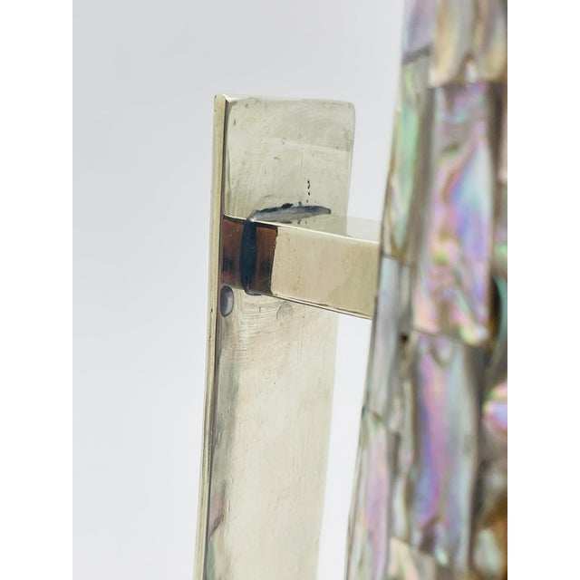 1960s Mid-Century Modern Mexican Alpaca Silver & Abalone Shell Pitcher, Signed Lhg, Taxco For Sale - Image 12 of 16