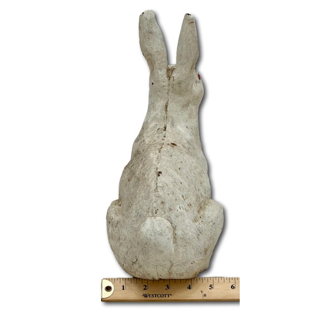 Very Large & Heavy Antique American Rustically Aged Cast Iron Rabbit Garden Ornament or Doorstop - Circa 1920s For Sale In Boston - Image 6 of 18