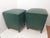 Pair of footrests, poufs, or stools made in the style of Gaetano Borsani. Original Sky fabric cover. Beautiful emerald...