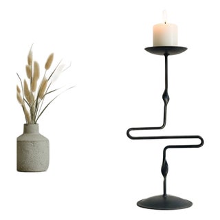 Equinox Candlestick | Handcrafted Geometric Metal Candle Holder for Modern Decor For Sale