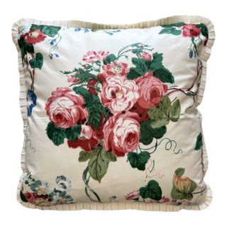Rockingham Rose English Chintz Decorative Pillow For Sale