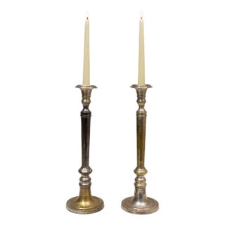 20th Century French Brass Candlesticks - A Pair For Sale