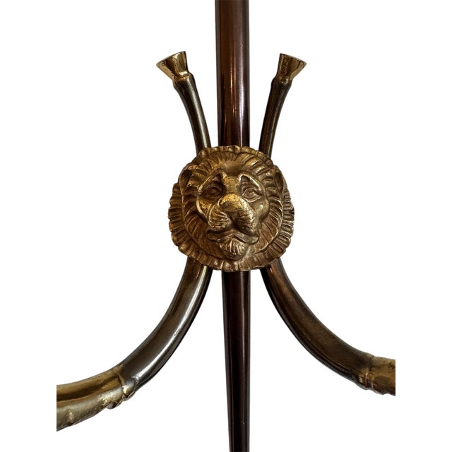 Metal Pair of Neoclassical Versace-Style Brass Medusa and Lion Head Sconces For Sale - Image 7 of 10