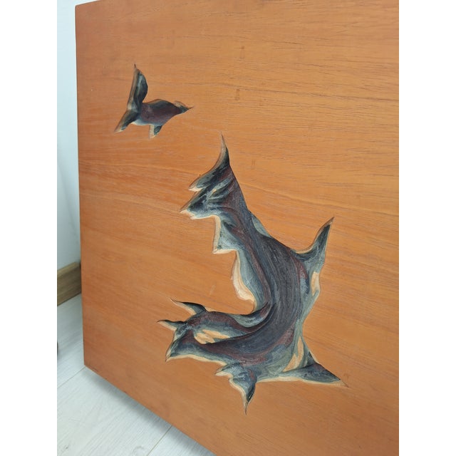 Panels in Worked Wood by Angelo Mangiarotti for Arquati, 1970s, Set of 2 For Sale - Image 10 of 13